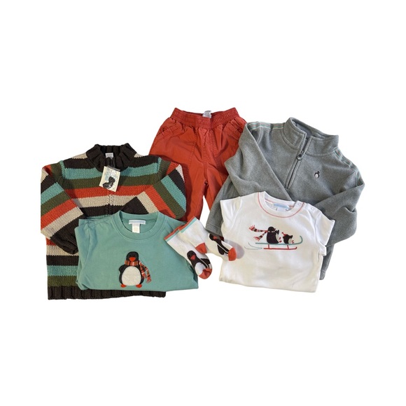Janie and Jack Arctic Penguin Half-Zip Fleece Pullover 2T - Picture 3 of 3